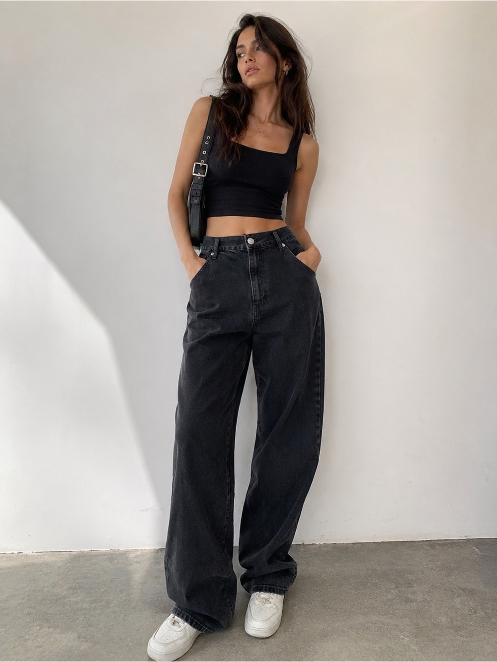 Aeropostale Black High Rise Baggy Jeans 90s Straight Leg Size 14 NWT